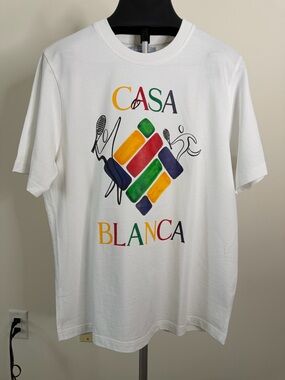 Casa Blanca White Graphic Logo Tee